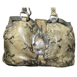 Coach Soho Embossed Exotic Leather Satchel Buckle Strap Snap Closure Carryall